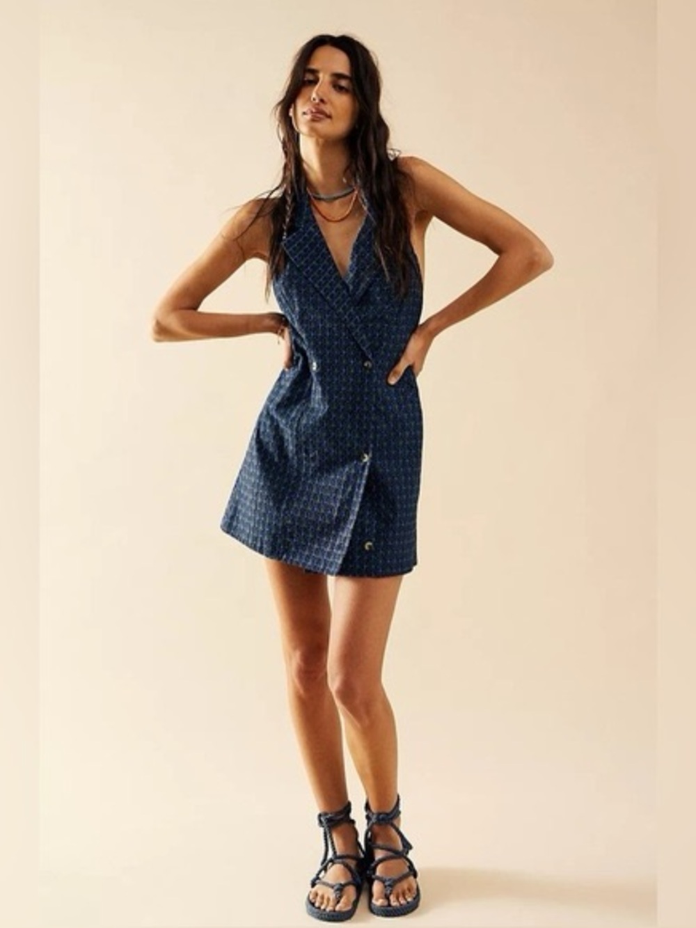 Free People Louie Blazer Mini Dress Size L